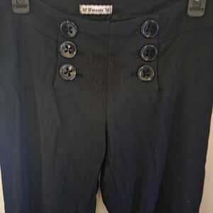 Forever Black Button-Accent Trousers